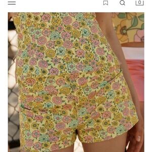 Zara Yellow Floral Women's Shorts